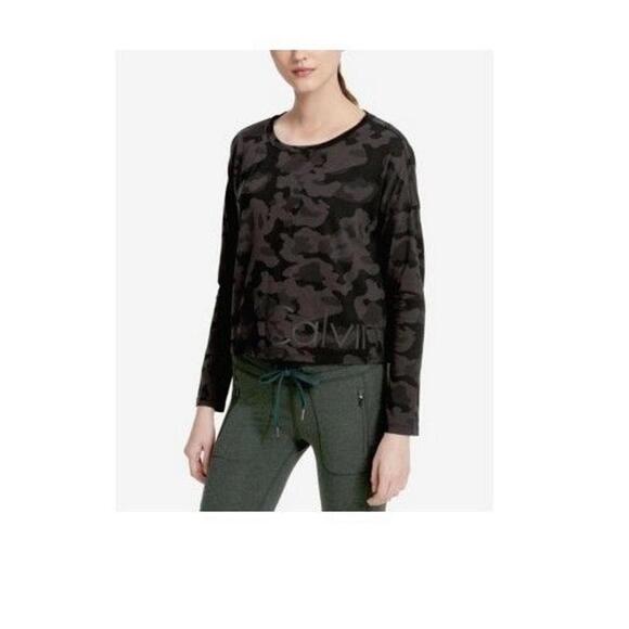 Calvin Klein Womens Performance Long Sleeve Cropped Logo T-Shirt Size XS - Picture 1 of 1